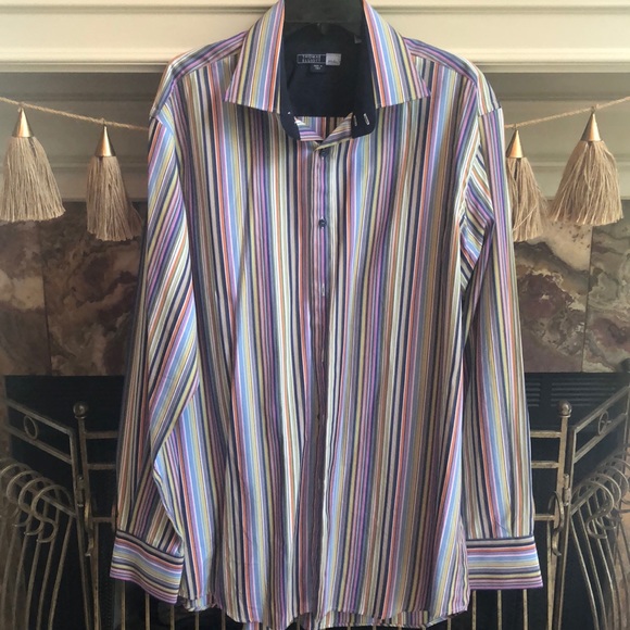 NWOT Thomas Elliott sz XL multi color stripe shirt - Picture 1 of 4